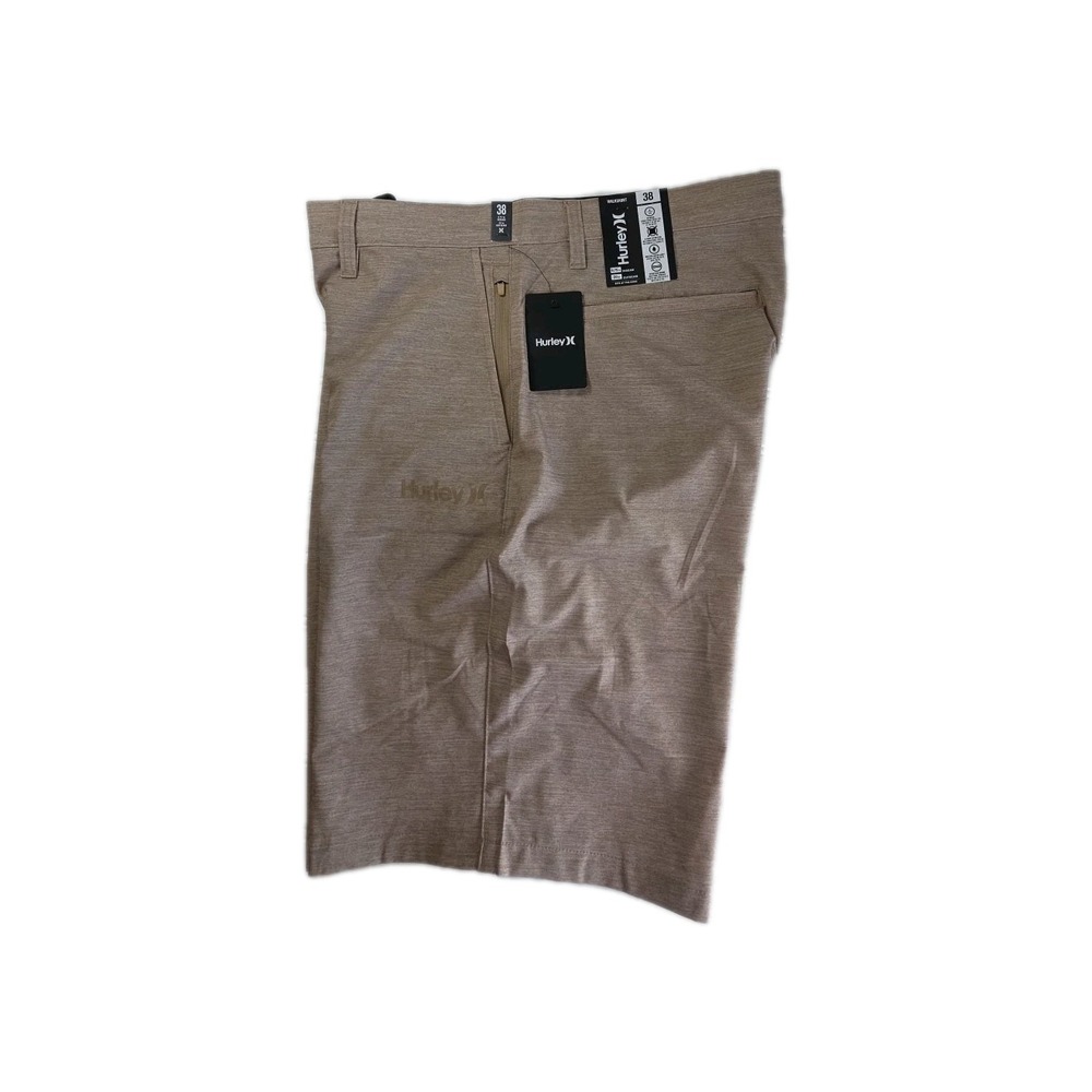 HURLEY MEN'S ESSENTIAL HEATHER HYBRID WALK SHORTS 38 X 9.75 BEIGE NWT